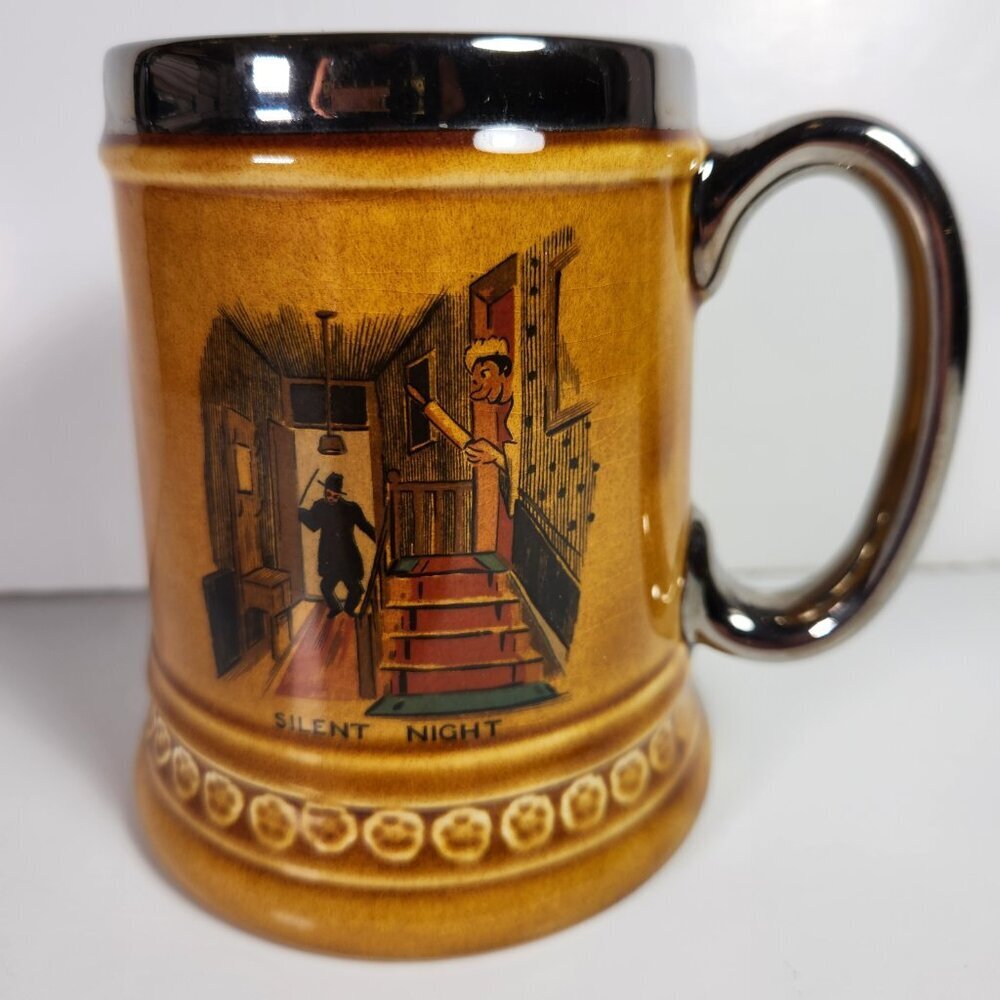 Lord Nelson Ware Stein Mug Cup Silent Night Elijah Cotton Stafford England 70s